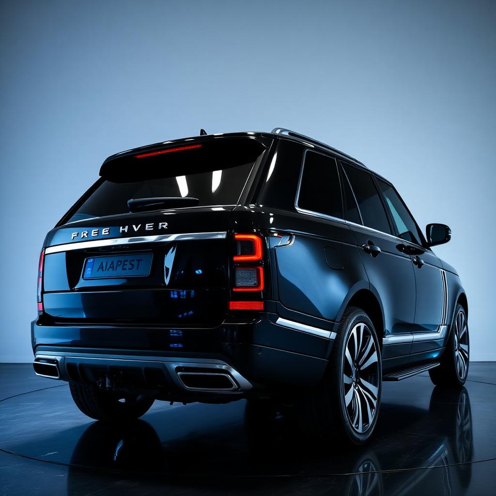 Detailed black luxury SUV with deep gloss reflections